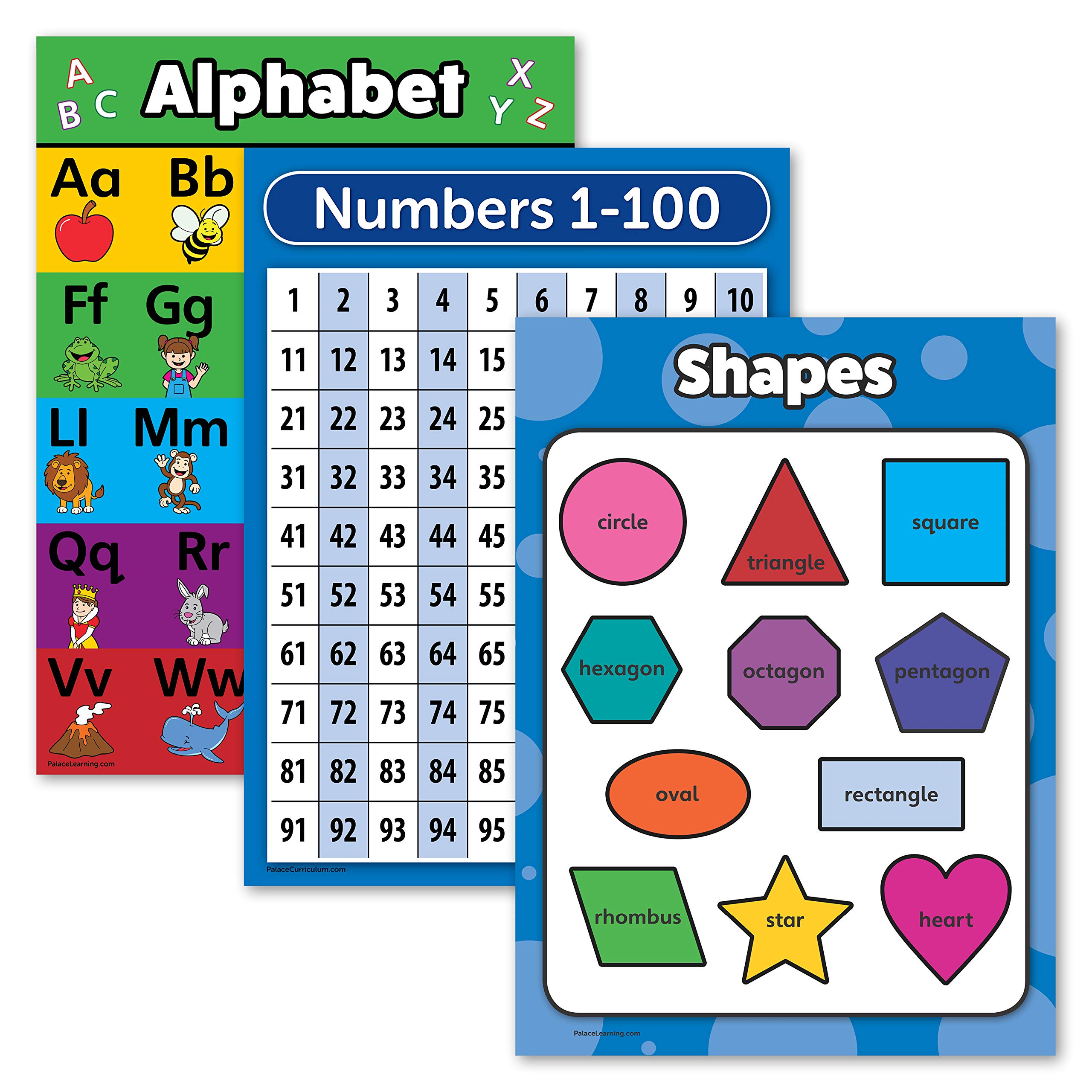 Amazon.com: Palace Learning 3 Pack - ABC Alphabet + Numbers 1-100
